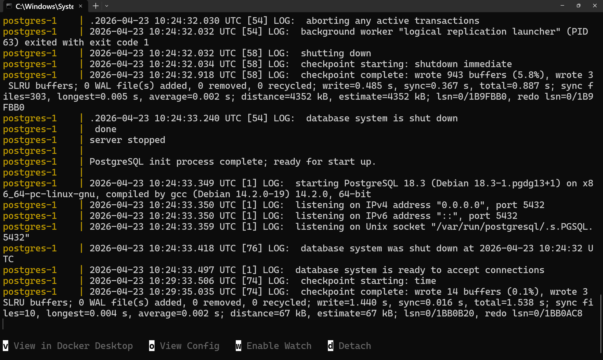Confluence setup docker confluence and postgres ready logs