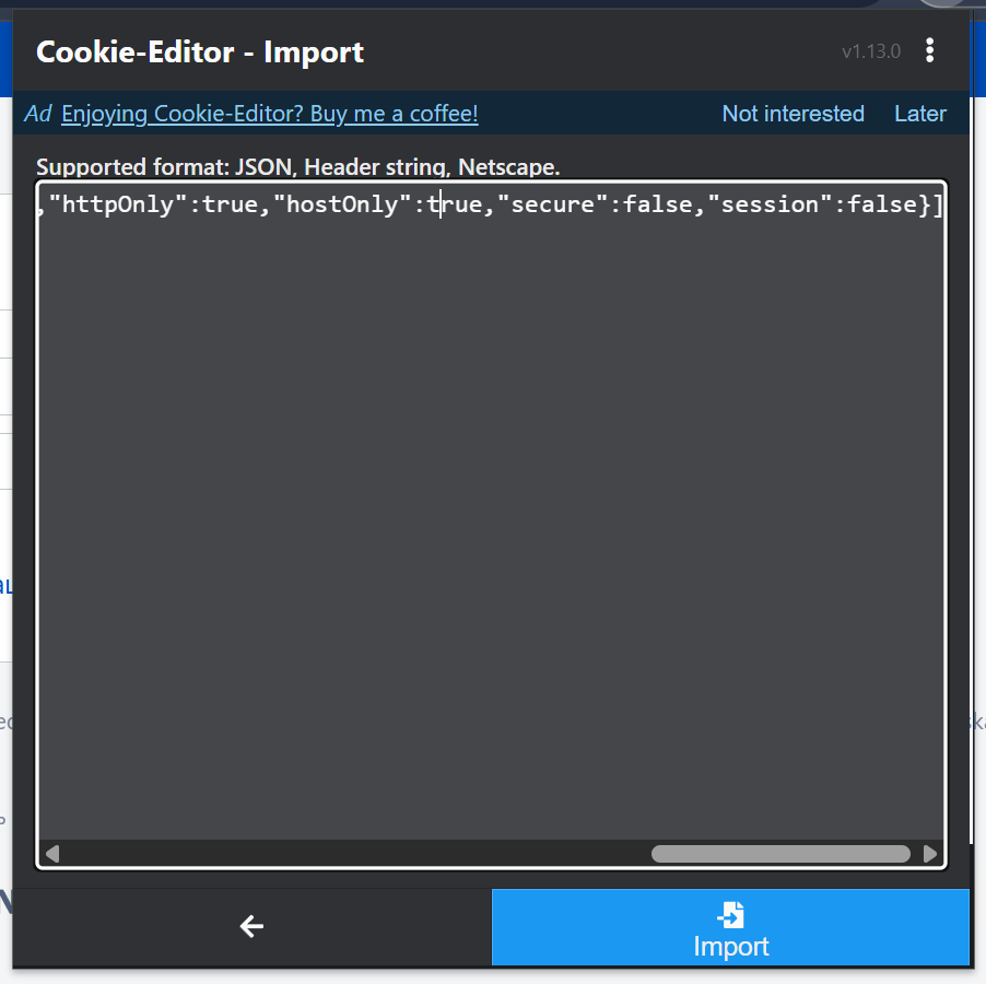 Evilginx phishing cookie editor import json