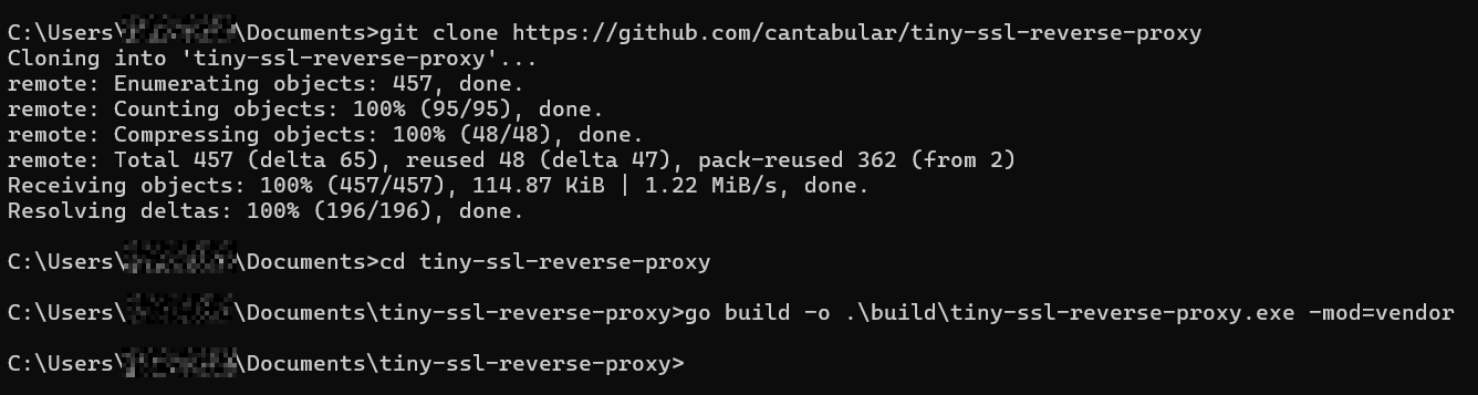 Reverse proxy clone and build